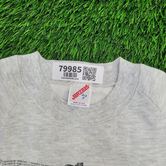 Vintage 1982 Funny Hunter Sweatshirt XS/S 19x22 Cropped - Picture 12 of 15